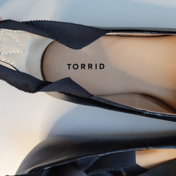 7W Torrid Wide Black Ballet Flats Shoes - Picture 7 of 9